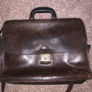 Vintage Mulholland Bros Leath Gold Clasp Msgr Bag